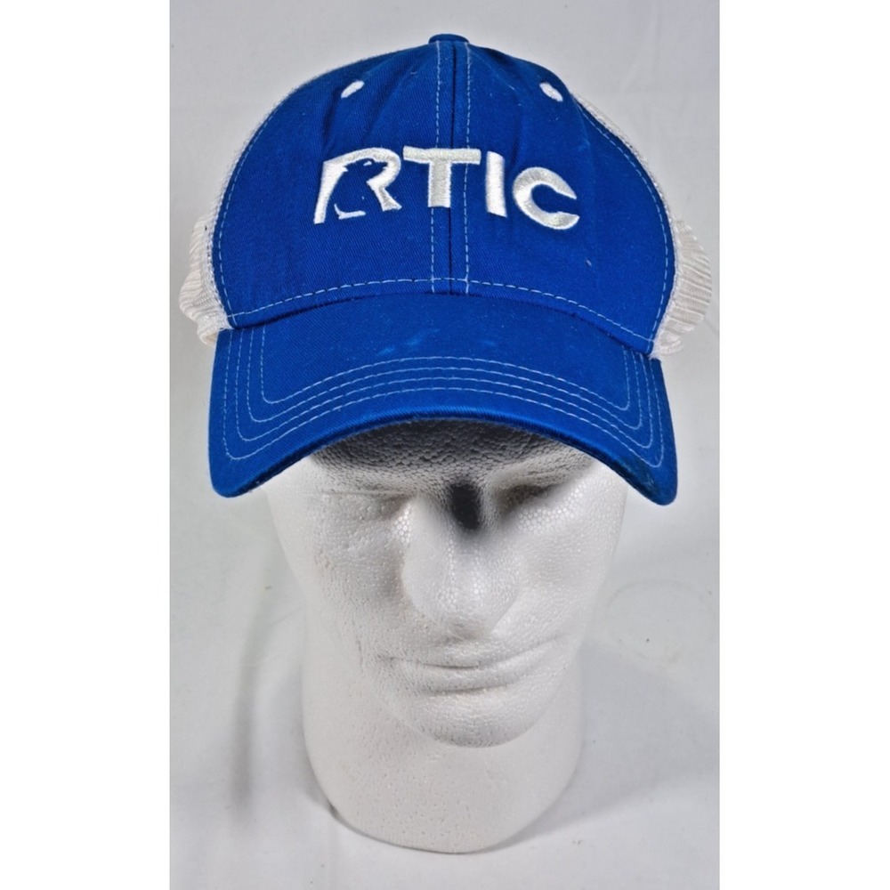 RTIC Outdoors Trucker Hat Blue White Embroidered Logo‎ Mesh Snapback Cap OS